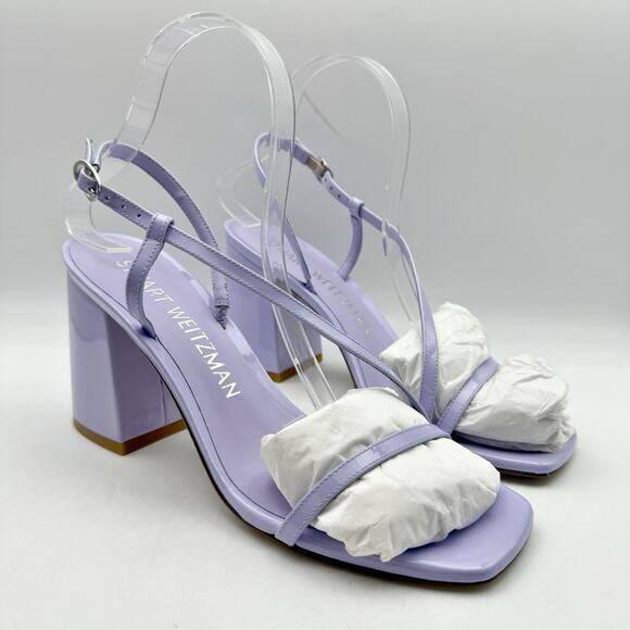 Stuart Weitzman Womens Soiree 85 Block Heeled Sandal US 9.5 B Purple Leather NIB - Picture 6 of 14